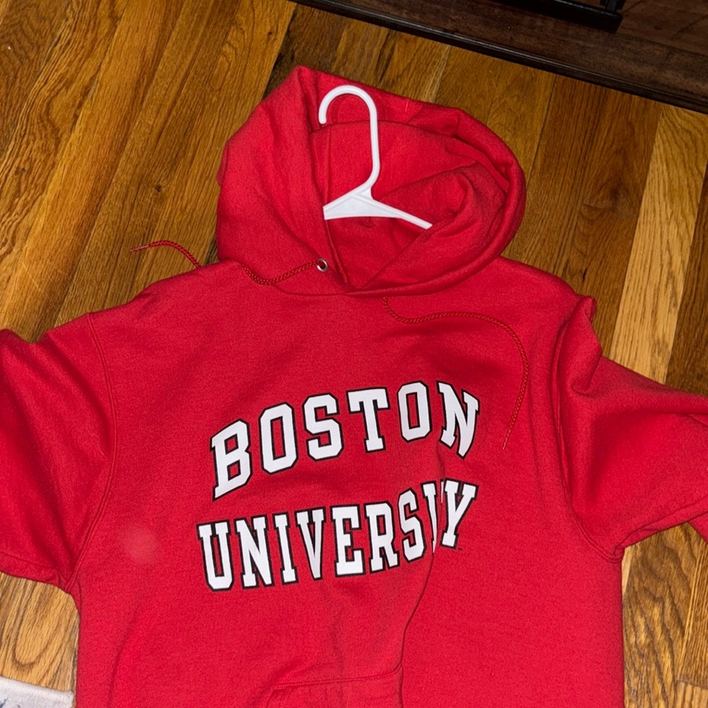 Boston University Champion Men’s Hooded Sweatshirt Size Medium